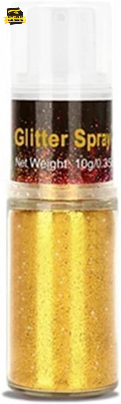 Gold Glitter Spray for Hair & Body - Fine Sparkle Makeup & Festival Glitter