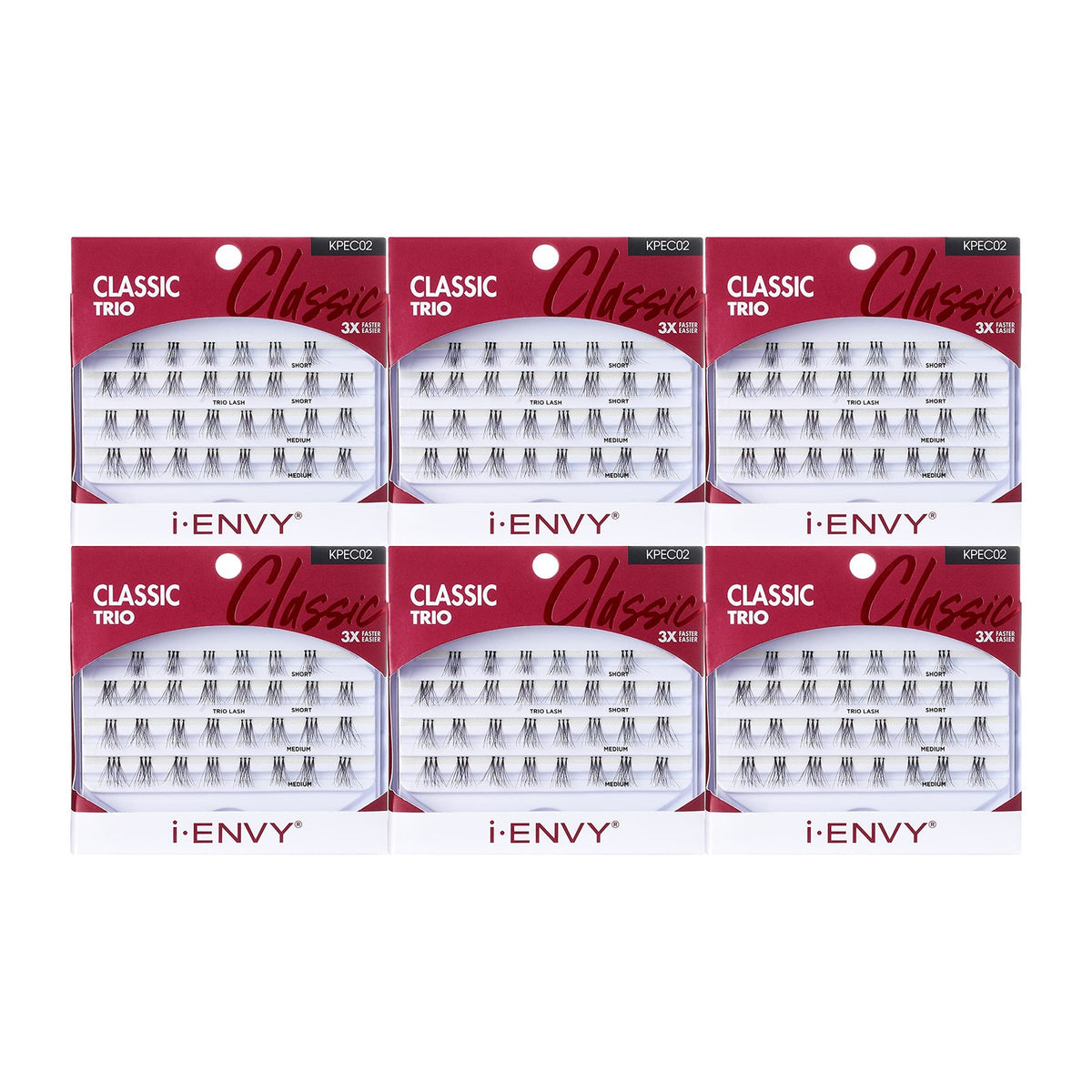 Pack of 6 False Eyelashes with Various Lengths - Faster & Easier Application