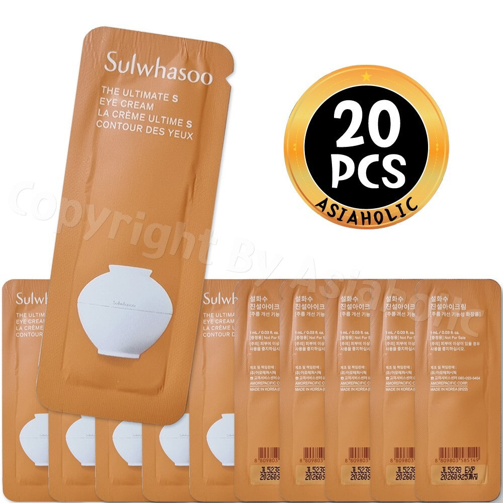 Sulwhasoo The Ultimate S Eye Cream Sample Set - 20 x 1ml for All Skin Types