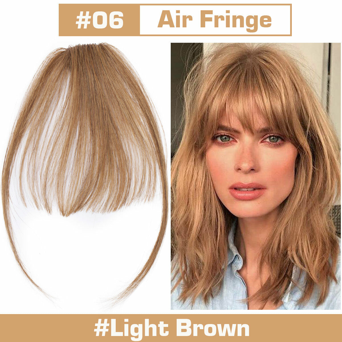 Clip-In Hair Fringes for Thick & Choppy Bangs - Remy Human Hair Extensions
