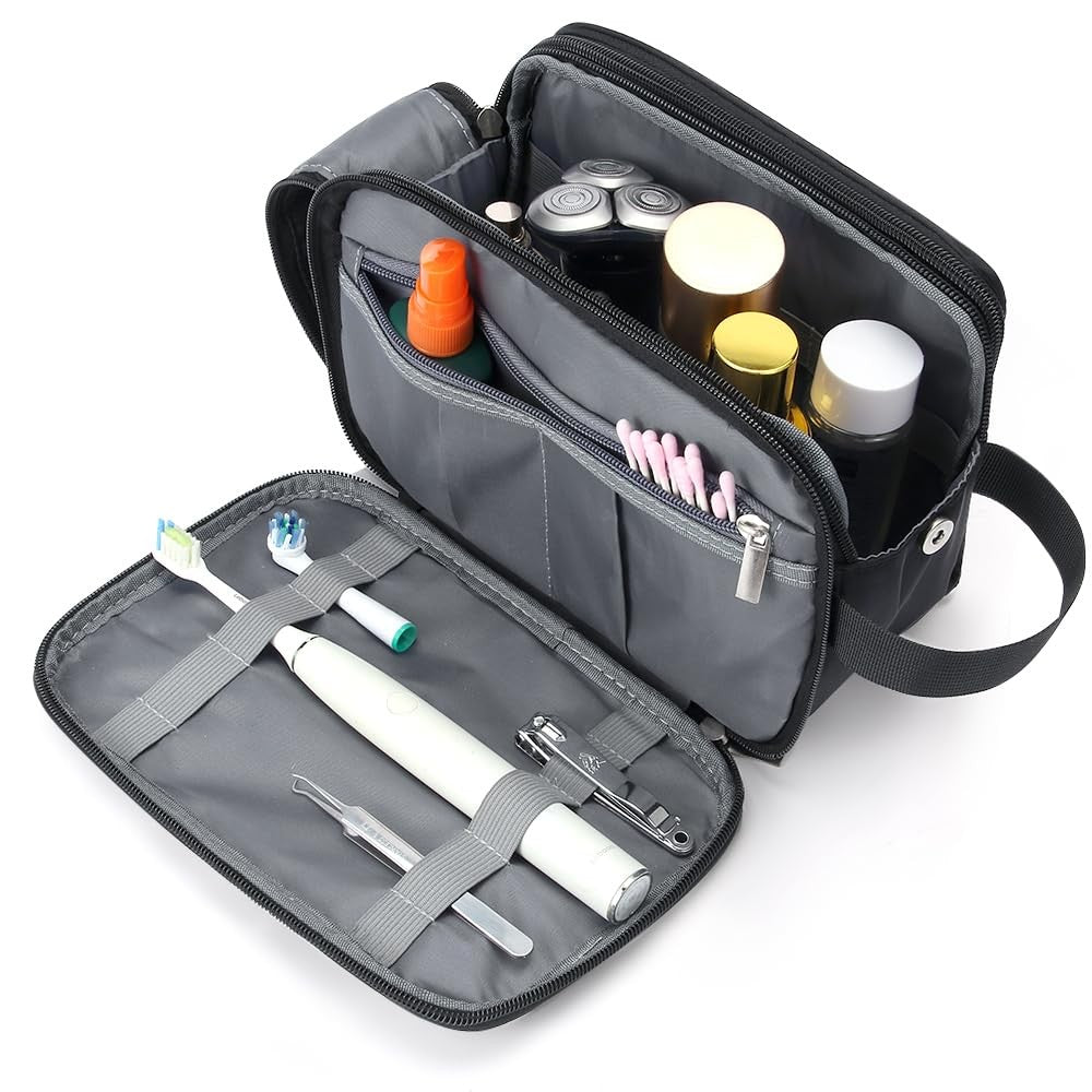 Large Capacity Water-Resistant Men’s Toiletry Bag with Hanging Design