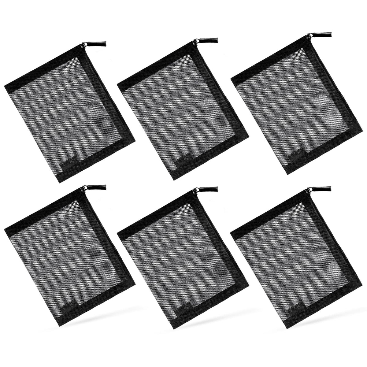 Mini Mesh Zipper Pouch Set - Portable Coin and Cosmetic Organizer, 6 Pieces