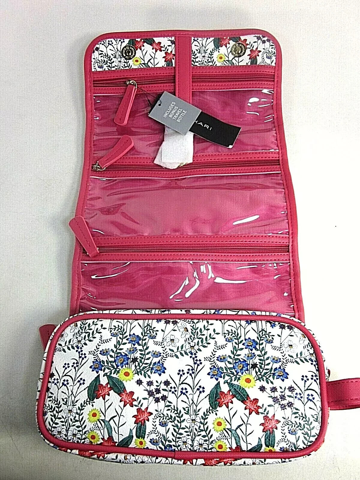 Women's Hanging Toiletry Bag Cosmetic Organizer with Floral Design