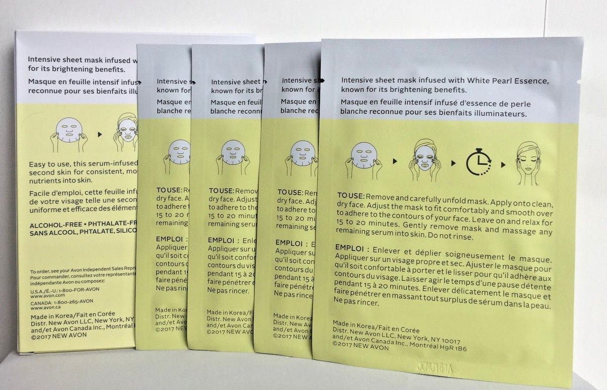 Brightening Sheet Mask with White Pearl Essence - 4 Pack