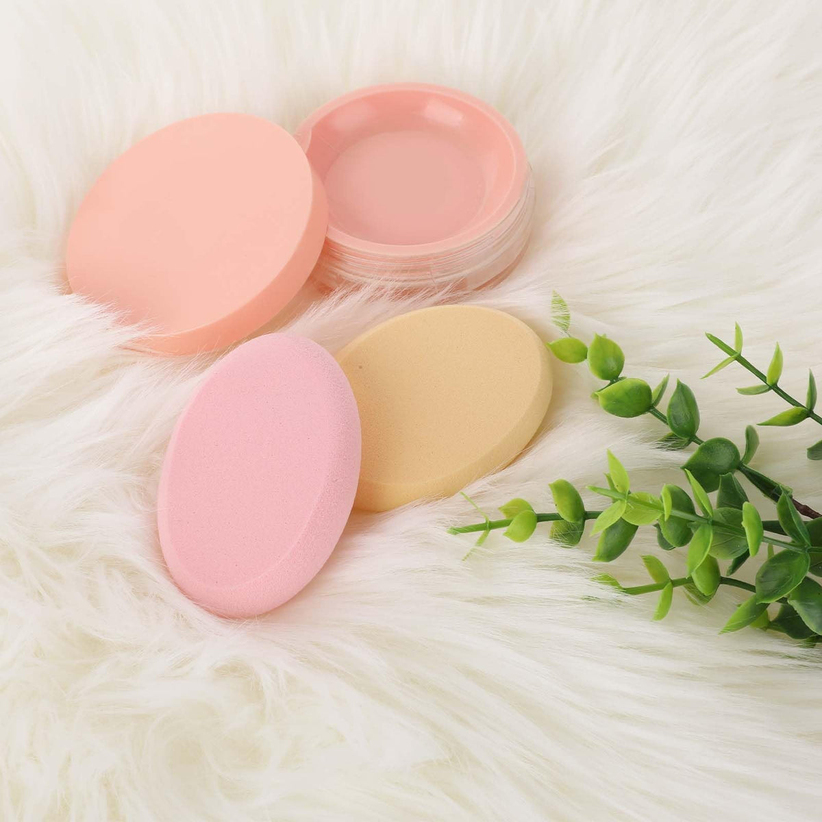 2 Pack Oval Makeup Sponge Set - Professional Foundation & Blush Applicators