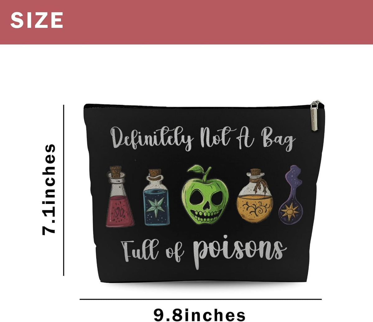 Witchy Makeup Bag - Not A Bag Full of Poisons Cosmetic Pouch, Gift for Women