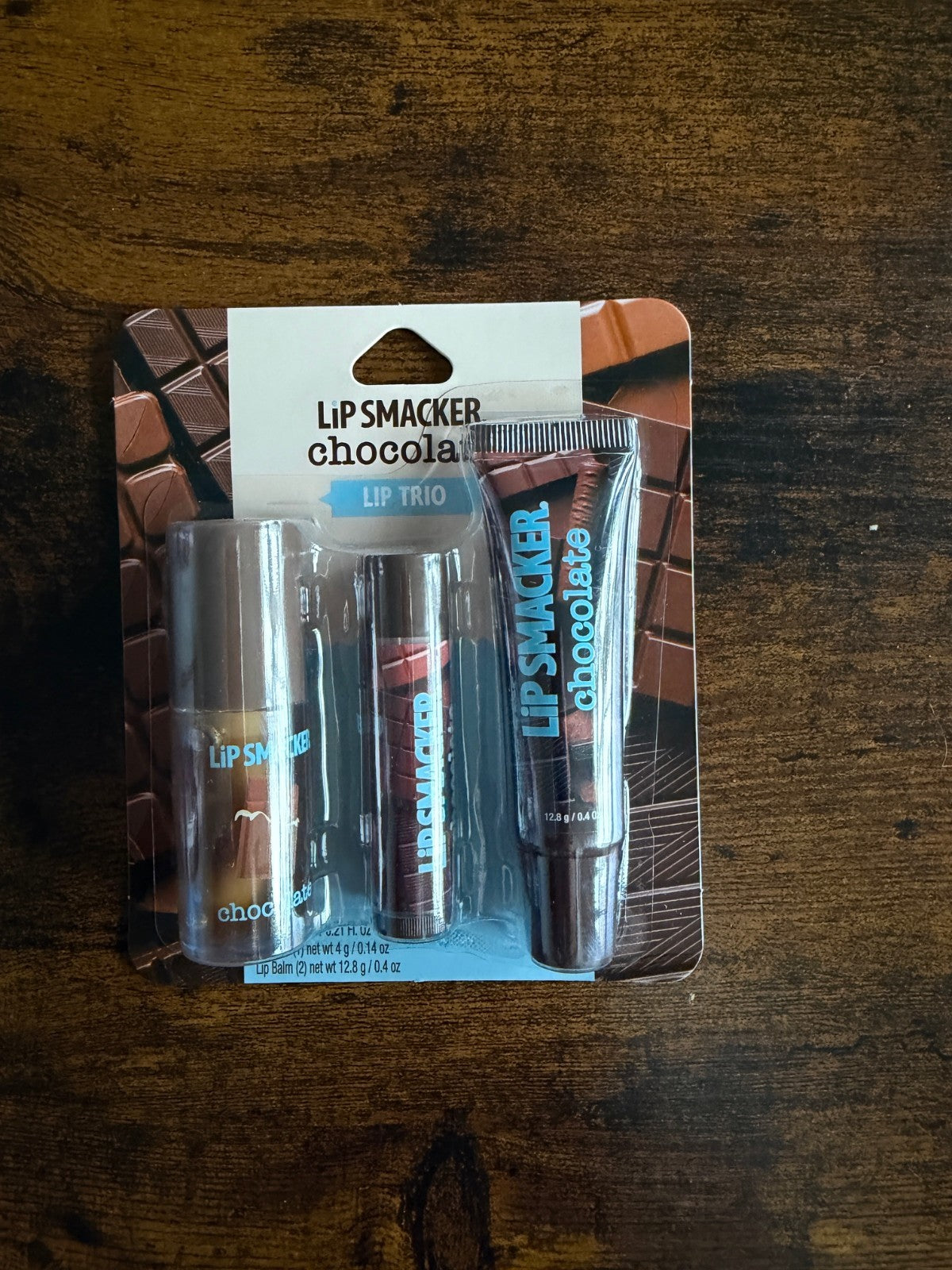 Lip Smacker Lip Trio - Chocolate Flavored Lip Oil & Balms Sealed Set