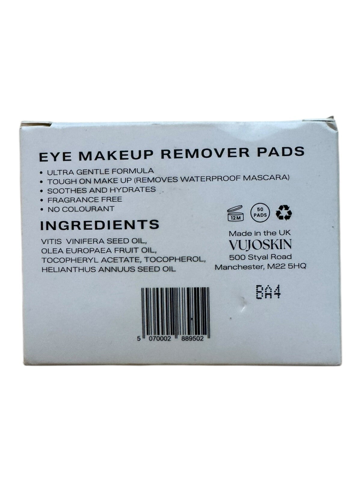 Eye Makeup Remover Pads Mineral Oil Free 50 Count - Gentle Waterproof Makeup Removal