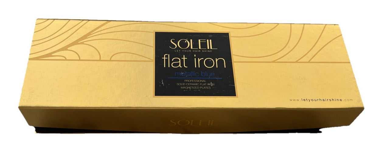 Rubberized Ceramic Flat Iron with Metallic Blue Finish - 6.5 Inch Plate