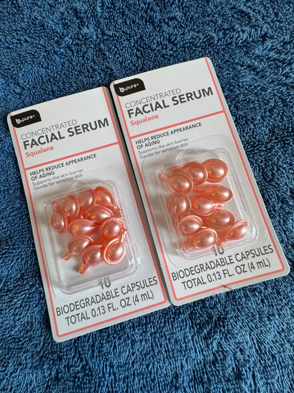 Squalane Facial Serum Capsules for Sensitive Skin - 2 Pack, Anti-Aging Support