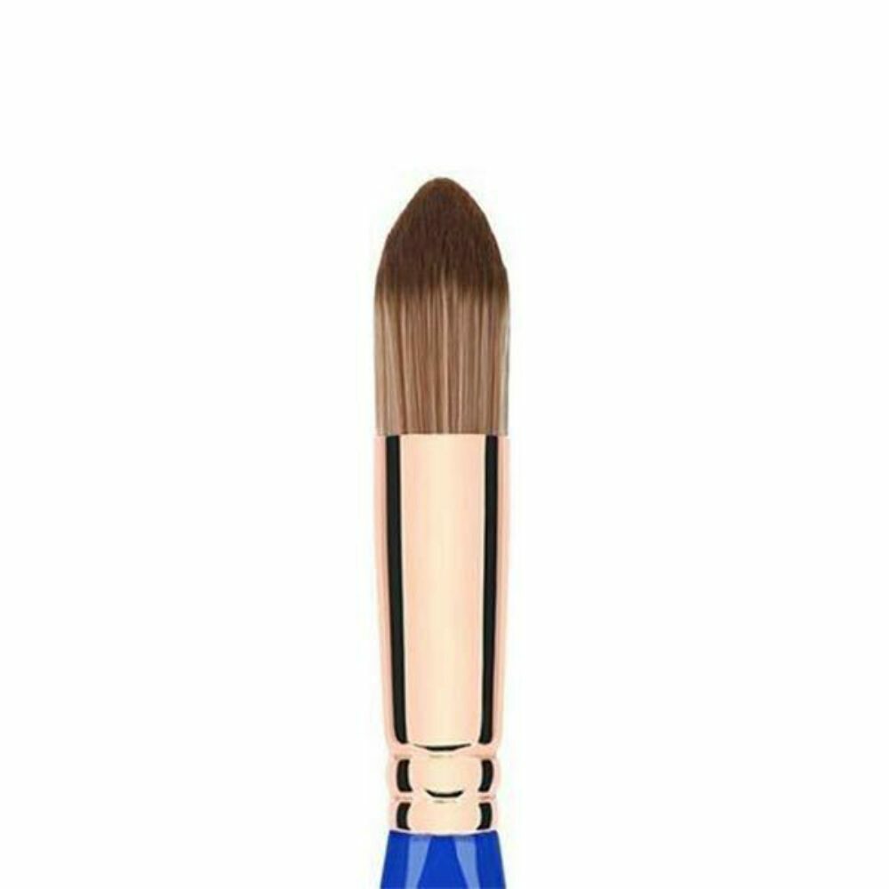 Pointed Foundation Makeup Brush - Vegan Synthetic Bristles, Rose Gold Ferrule