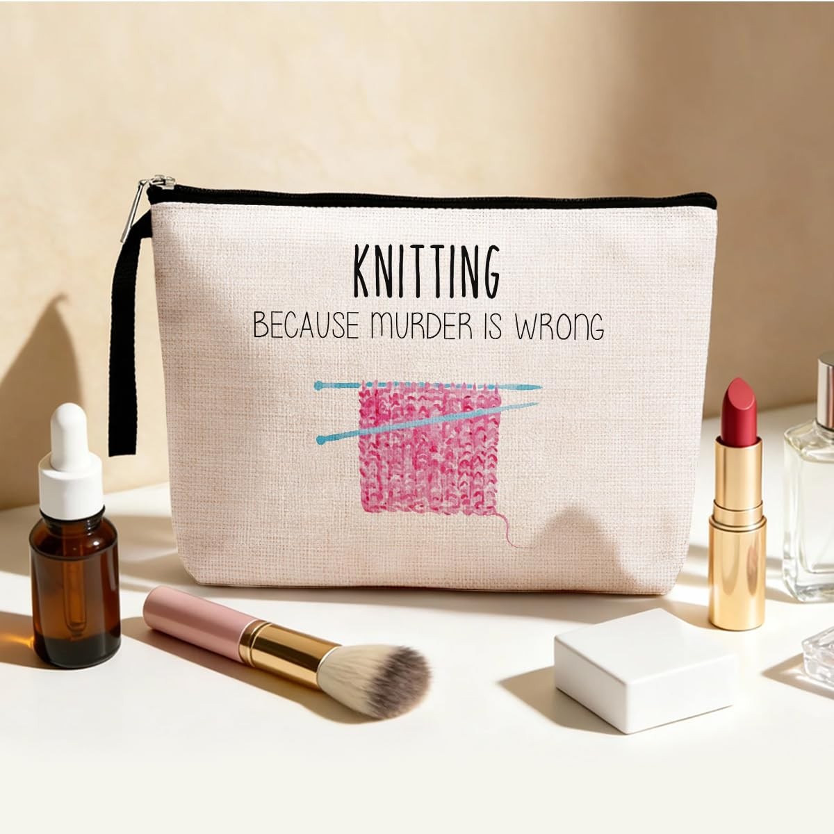 Reusable Cosmetic & Gift Bag for Crochet and Knitting Lovers - Multi-Purpose Tote