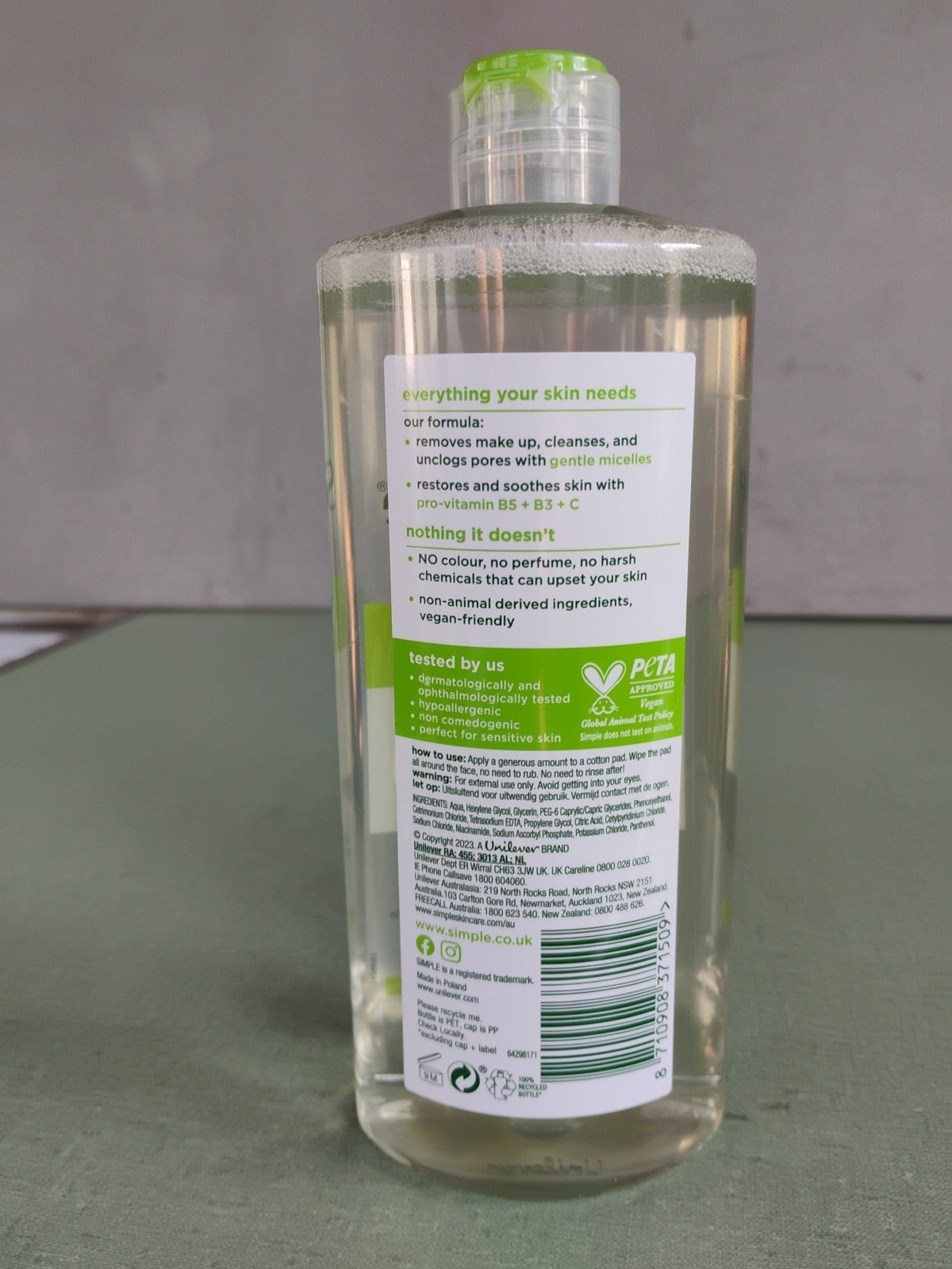Micellar Cleansing Water 6-Pack - Gentle Facial Cleanser for Sensitive Skin 400ml