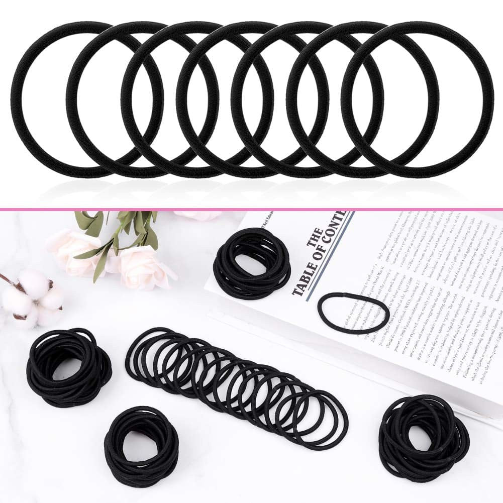 Anezus 200 Pcs Black Elastics Hair Ties Small 1 Count (Pack of 200),