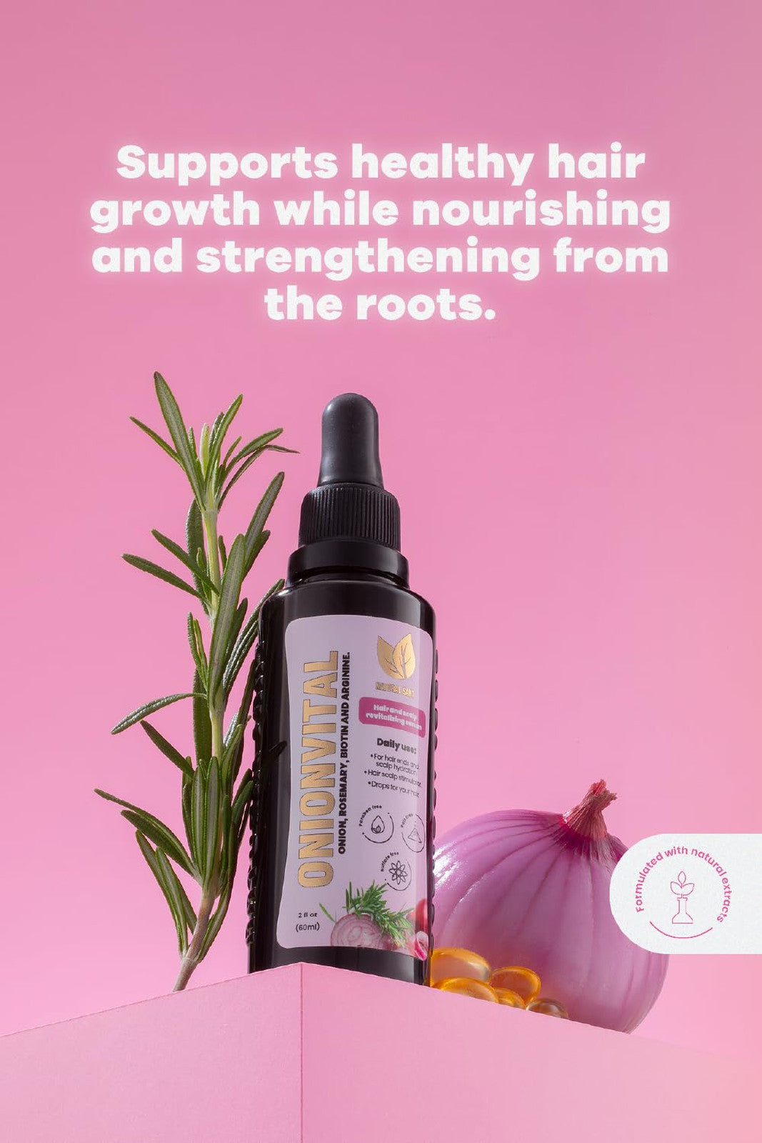 Scalp & Hair Serum with Onion, Biotin & Rosemary - 60ml