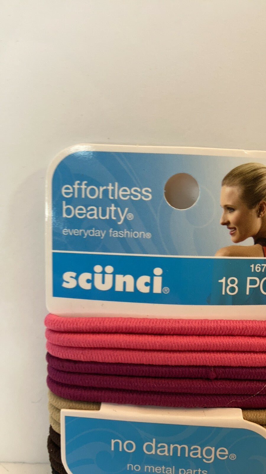 Scunci Hair Ties Ponytail Elastics No Metal Pink Tan Brown Black 3