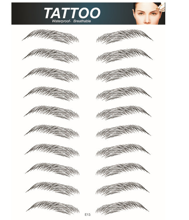 Waterproof Hair-Like Eyebrow Tattoo Stickers - Natural Microblading Effect, Reusable, 4D Texture
