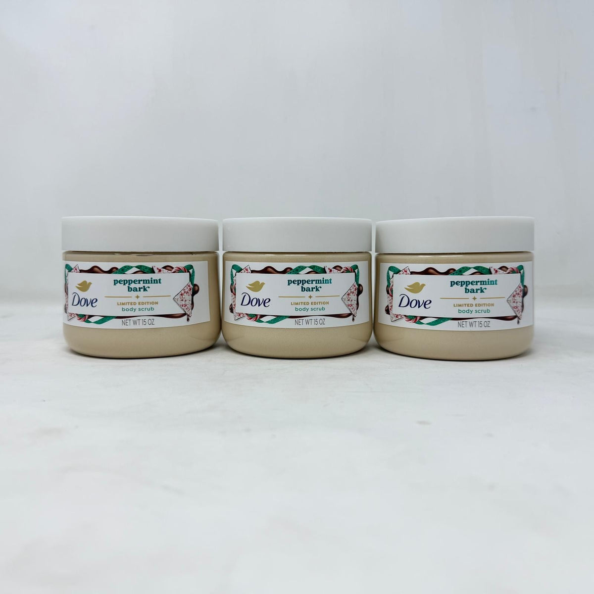 3 Pack - Dove Limited Edition Body Scrub, Peppermint Bark, 15 oz