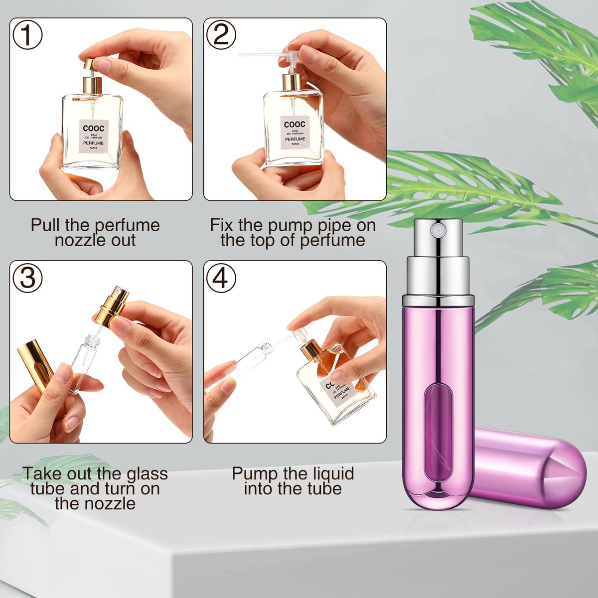 Refillable Perfume Atomizer Set - 30 Mini Spray Bottles for Travel, 5ml Capacity