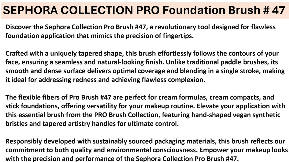 Professional Foundation Brush - Sephora Collection PRO #47 Makeup Tool