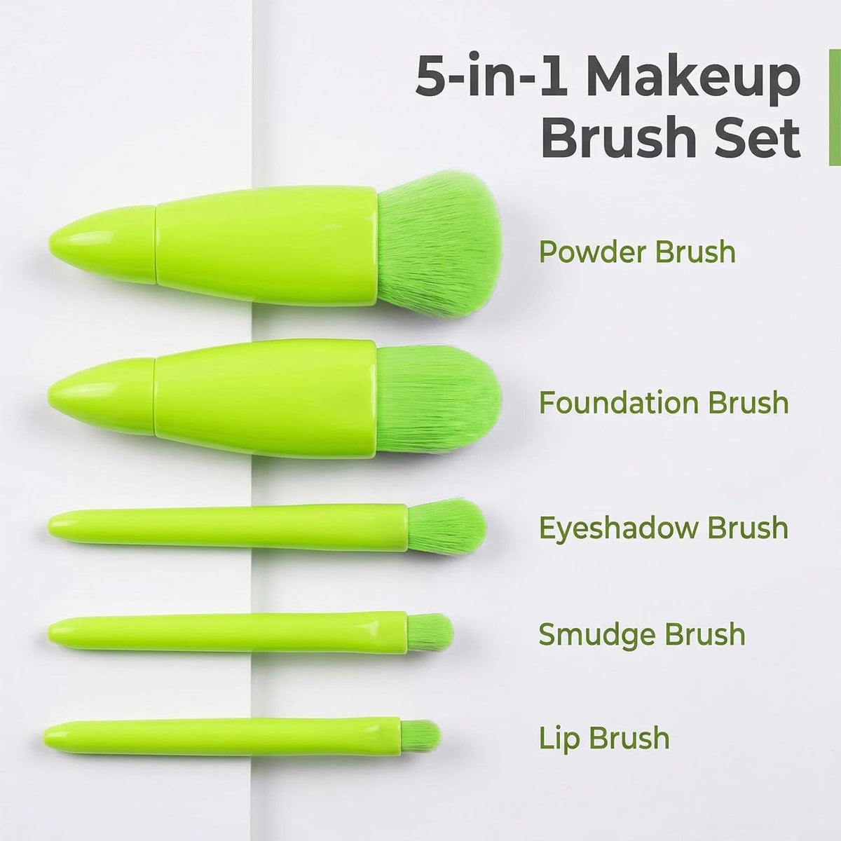 Travel Makeup Brush Set with Mirror - Portable Cosmetic Brushes Kit