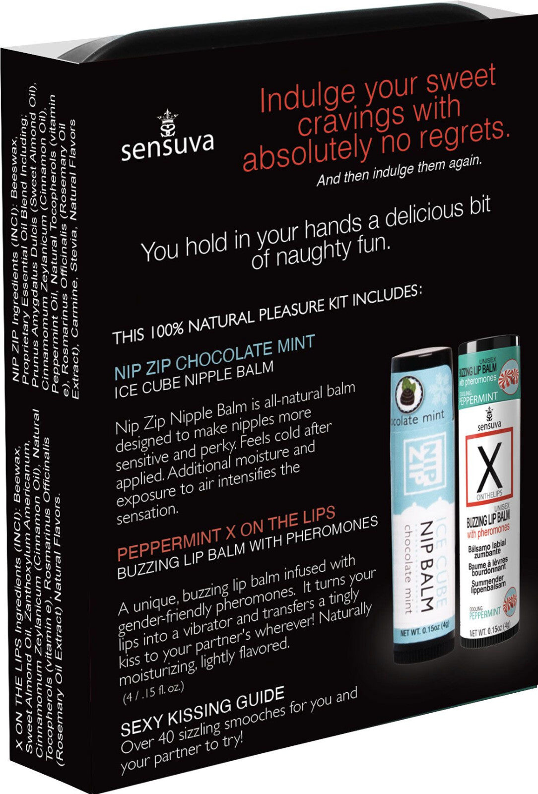 Sensuva Lips & Nips Pleasure Kit - Lip Balm & Nipple Balm Set with Flavors