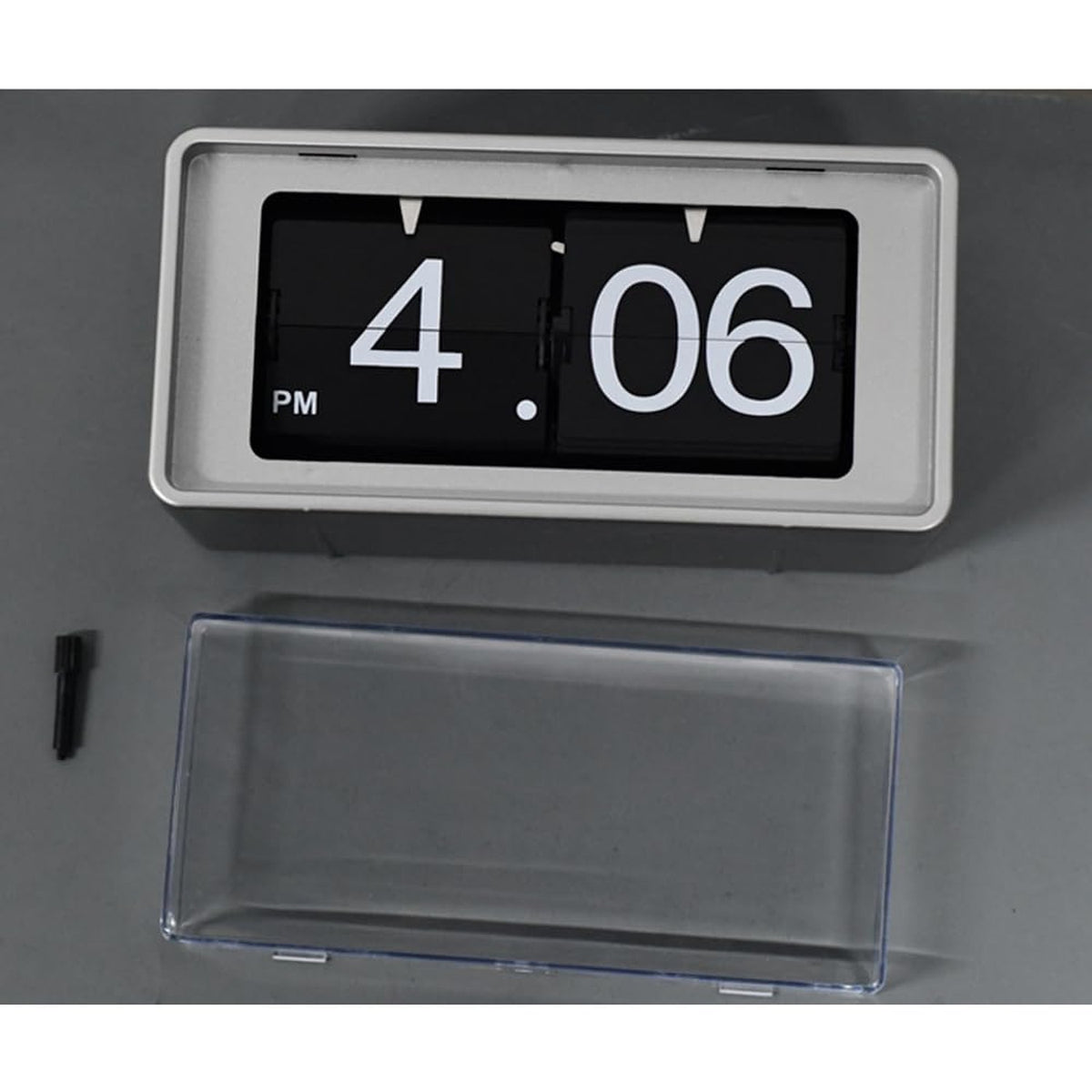 Retro Flip Clock with Transparent Cover - Digital Desk Clock, Battery Powered