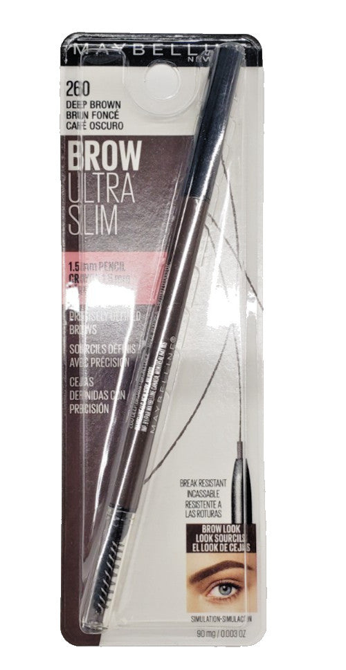 Maybelline Brow Ultra Slim Eyebrow Pencil Deep Brown 260 - Precise Brow Definition