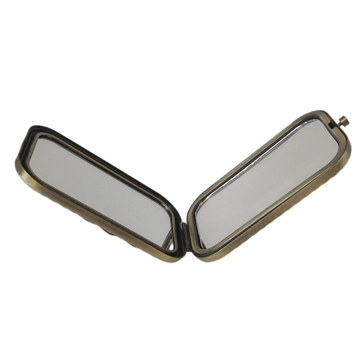 Vintage Bronze Peacock Foldable Travel Makeup Mirror – Compact Handheld with 1X/2X Magnification