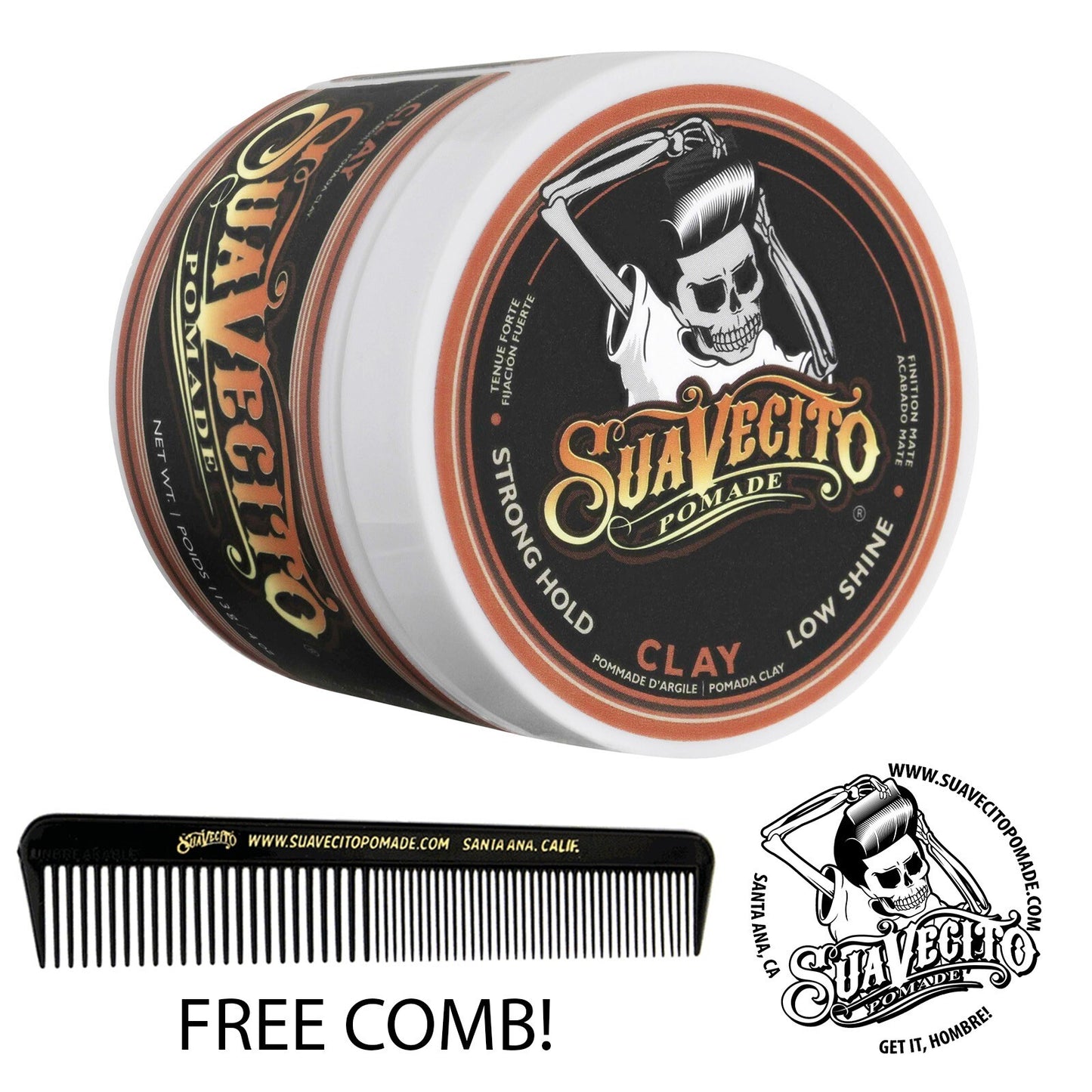 Matte Clay Pomade with Strong Hold and Natural Finish - 4 oz
