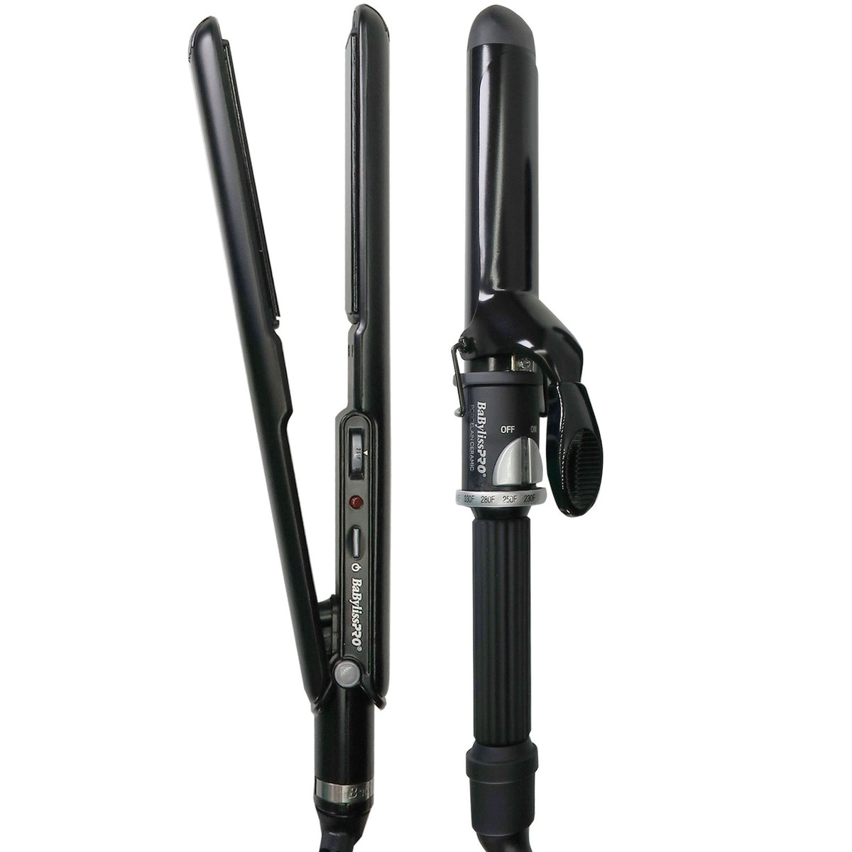 Hair Styling Set with 1-Inch Flat Iron and 1¼-Inch Curling Iron for Hair
