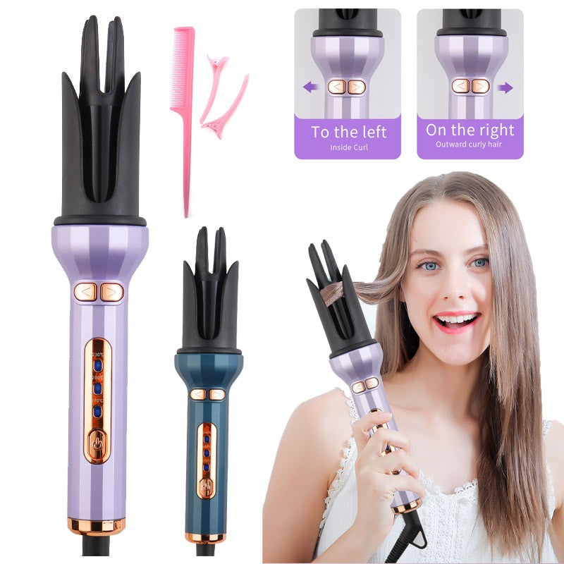 Electric Auto Rotating Hair Curler & Straightener Brush with LCD Display