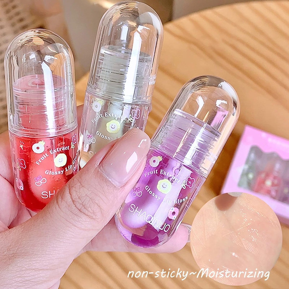Lip Gloss Oil Set - Fruit Flavored Hydrating Lip Oil Pack of 4