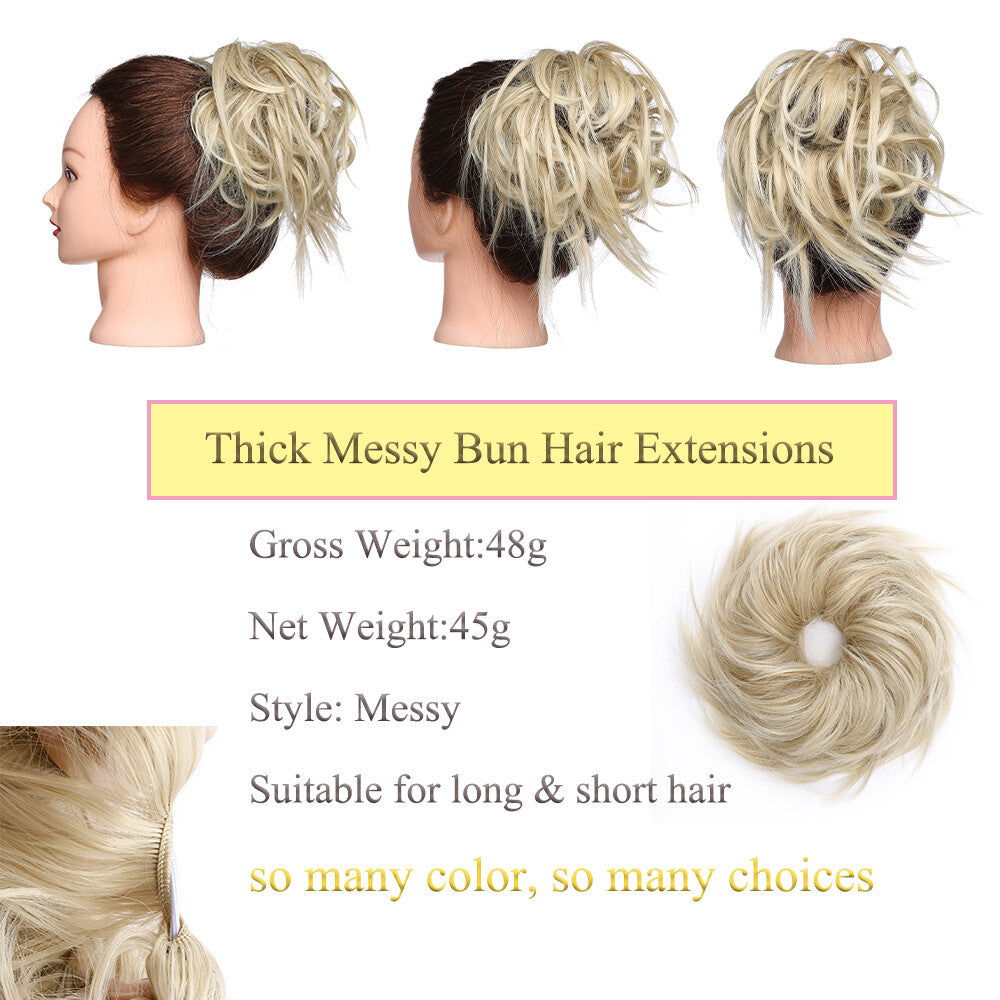 Messy Bun Scrunchie Hair Extensions for Updo Cover - Voluminous Synthetic Fiber