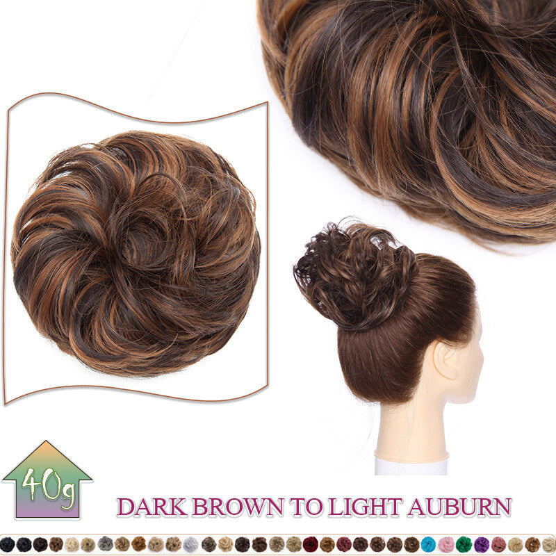 Curly Messy Bun Hair Extension Scrunchie Natural Updo Thick Human Hair
