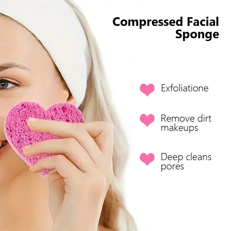 10Pcs Cellulose Facial Sponges Compressed Cleansing & Exfoliating Tools