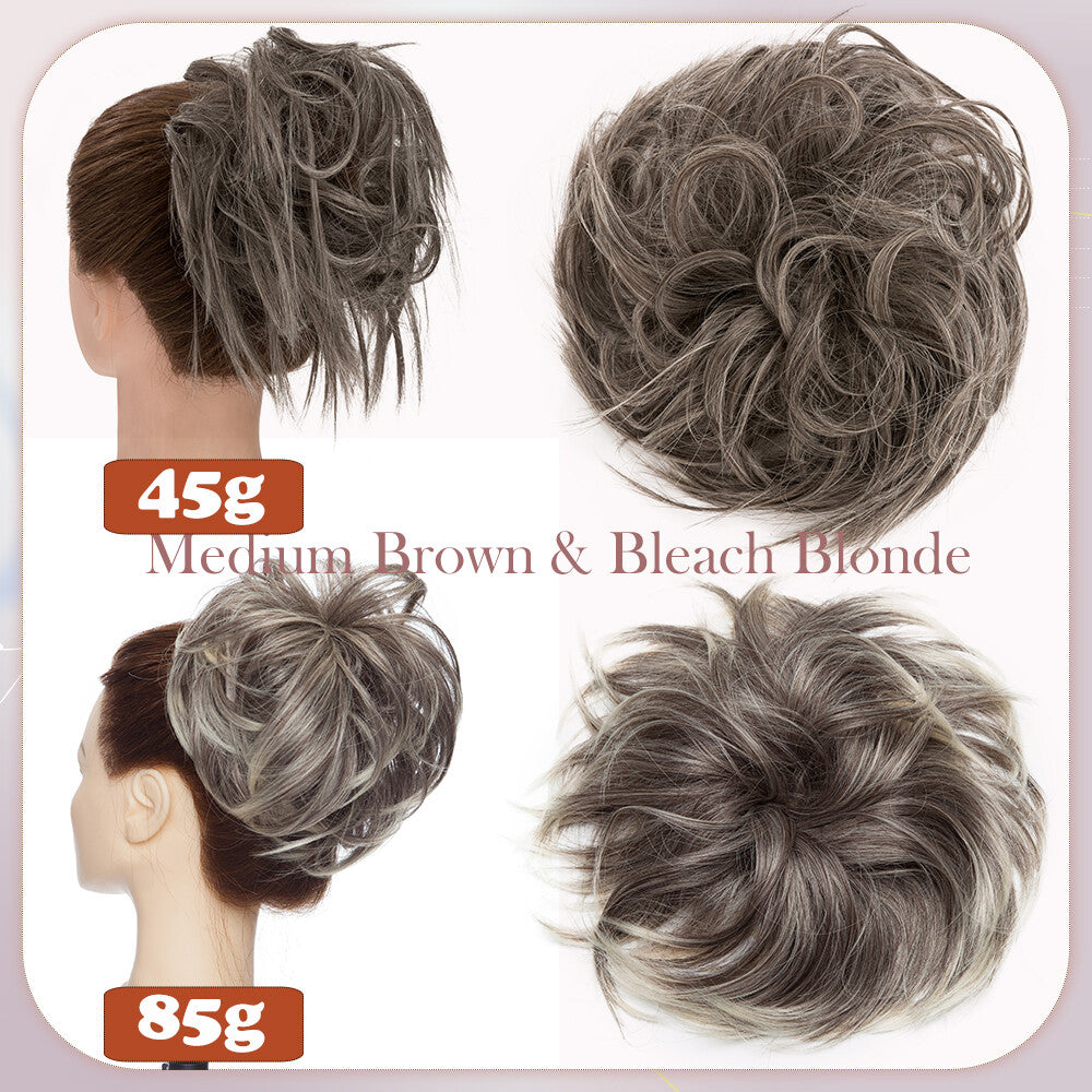 Large Messy Bun Hair Extension Wrap - Thick, Natural Look, Adjustable Updo