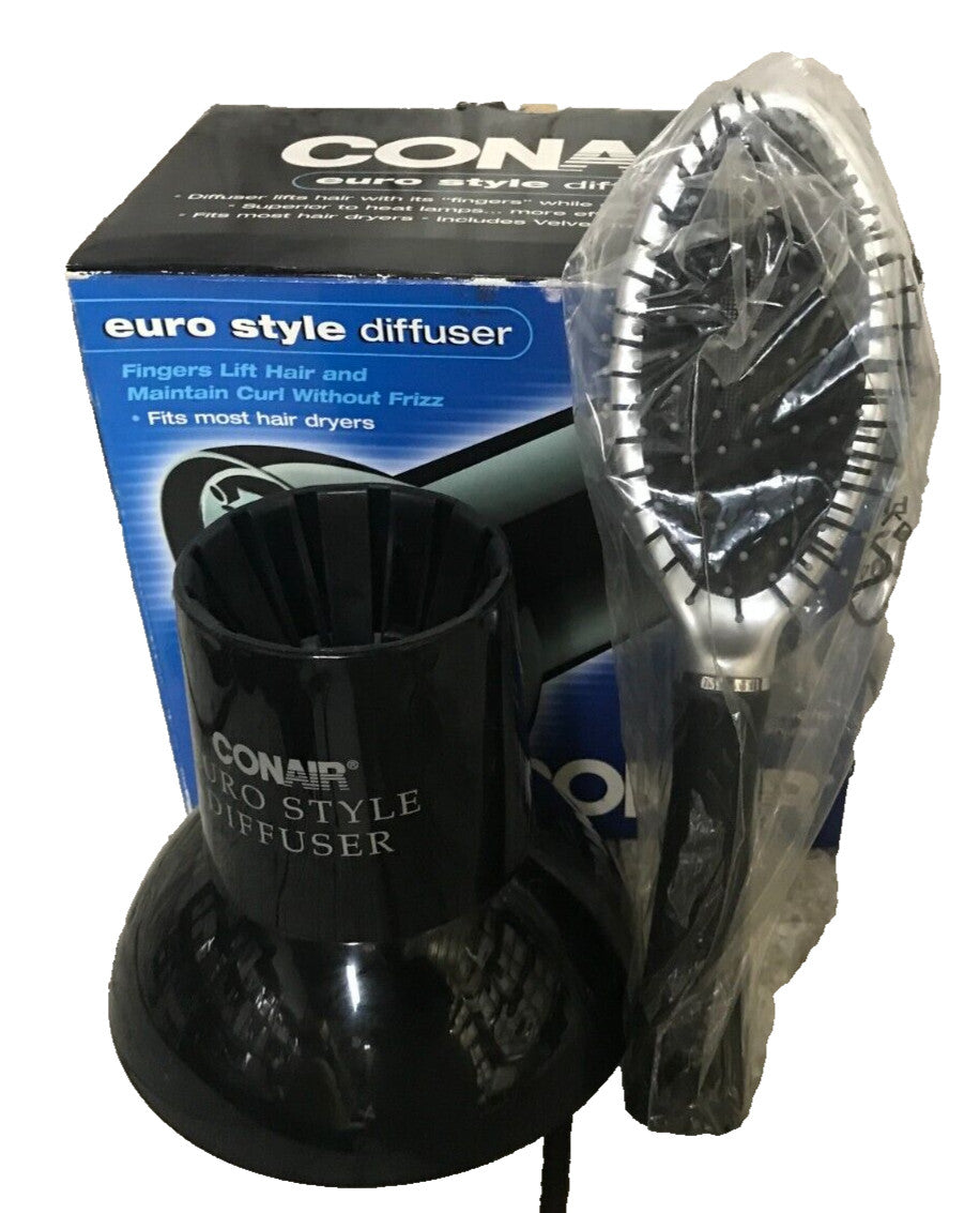 Conair Euro Style Diffuser DF09RT Velvet Touch Styling Brush - New