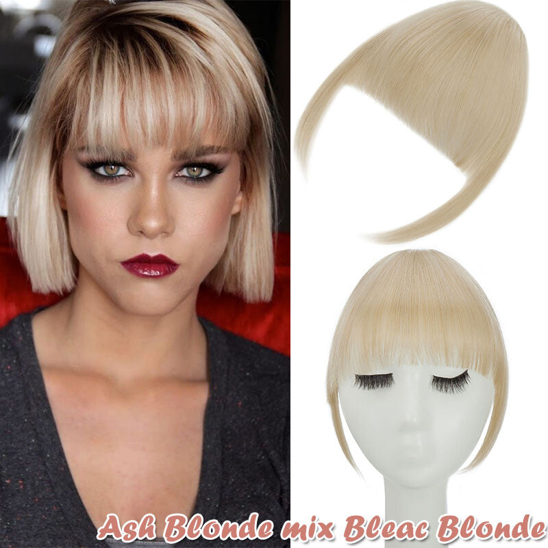 Clip-In Hair Bangs Extensions - Wispy, Natural, 9-inch Styles