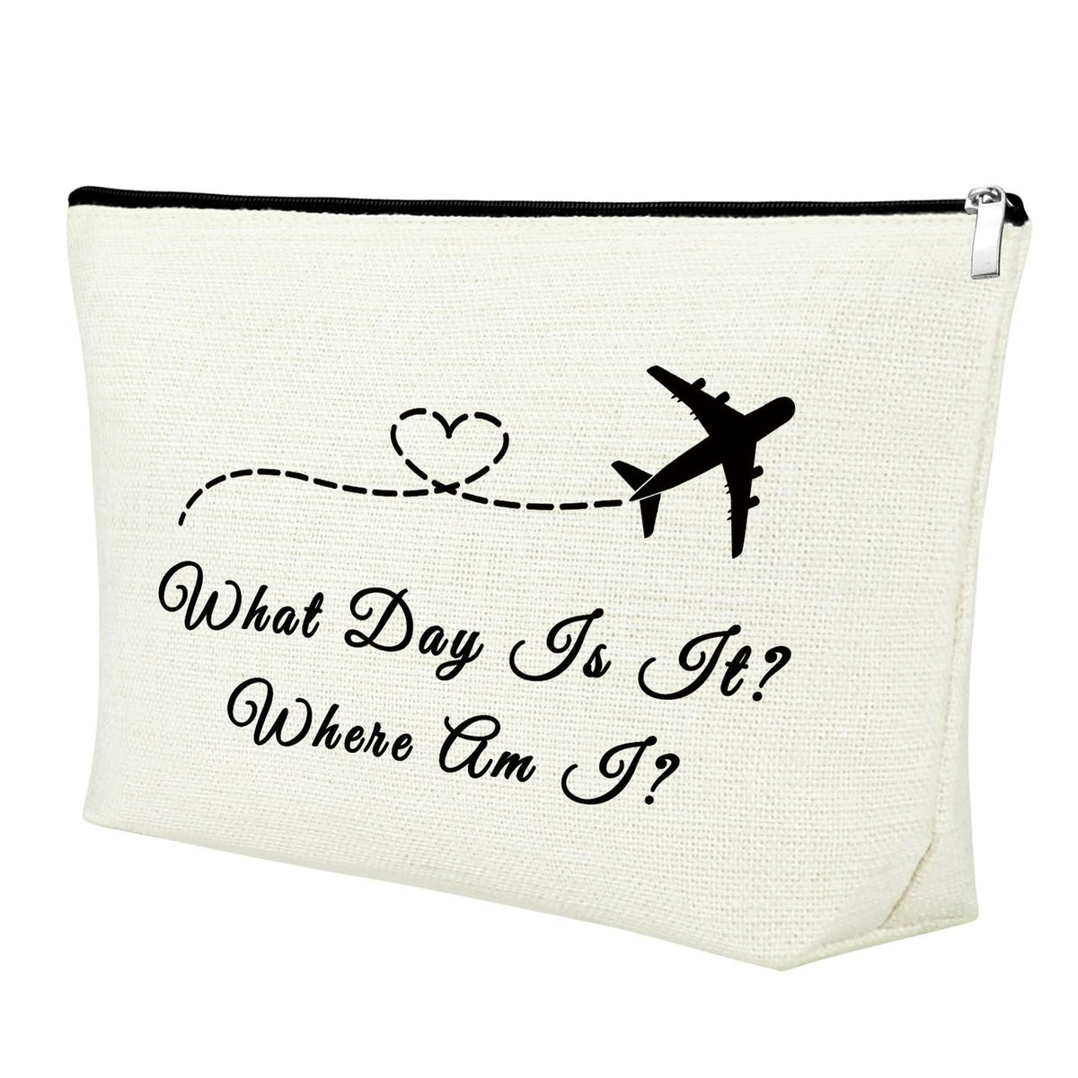 Flight Attendant Makeup Bag - Stewardess Gift, Medium Natural Beige