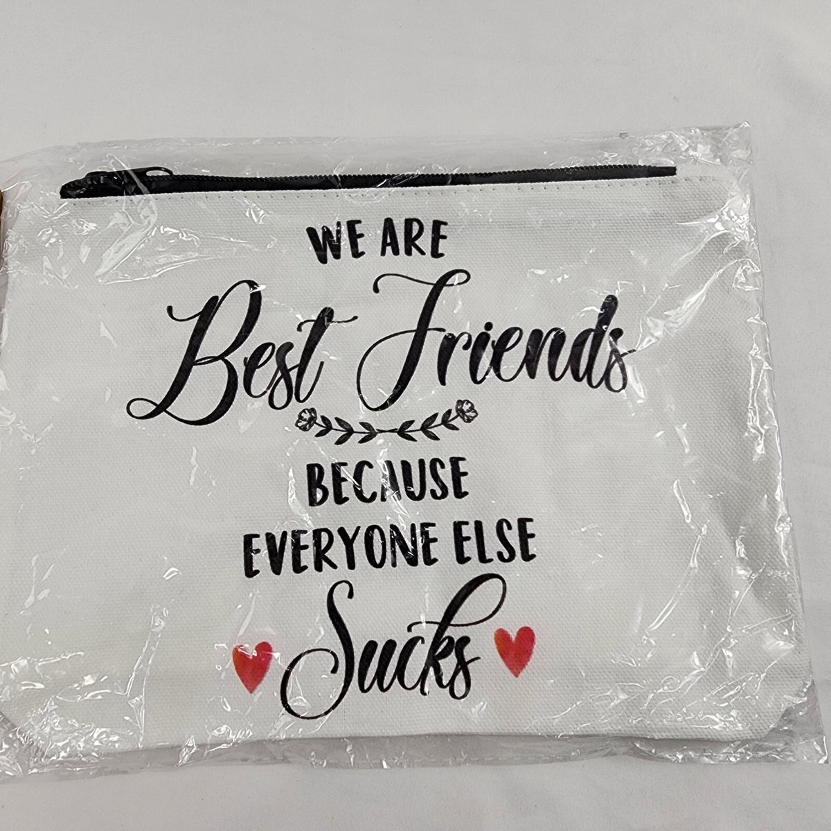 Travel Makeup Pouch Cosmetic Bag - Best Friend Gift, 7x10 Inches