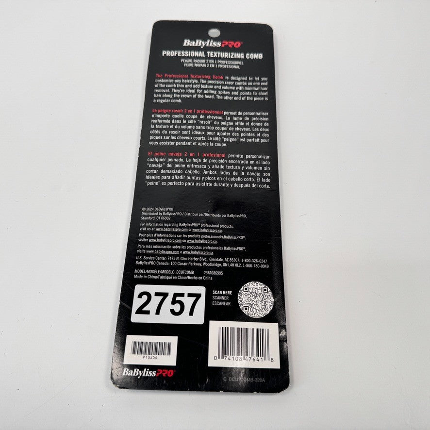 Professional Texturizing Comb for Hair Styling - BaBylissPRO BCUTCOMB