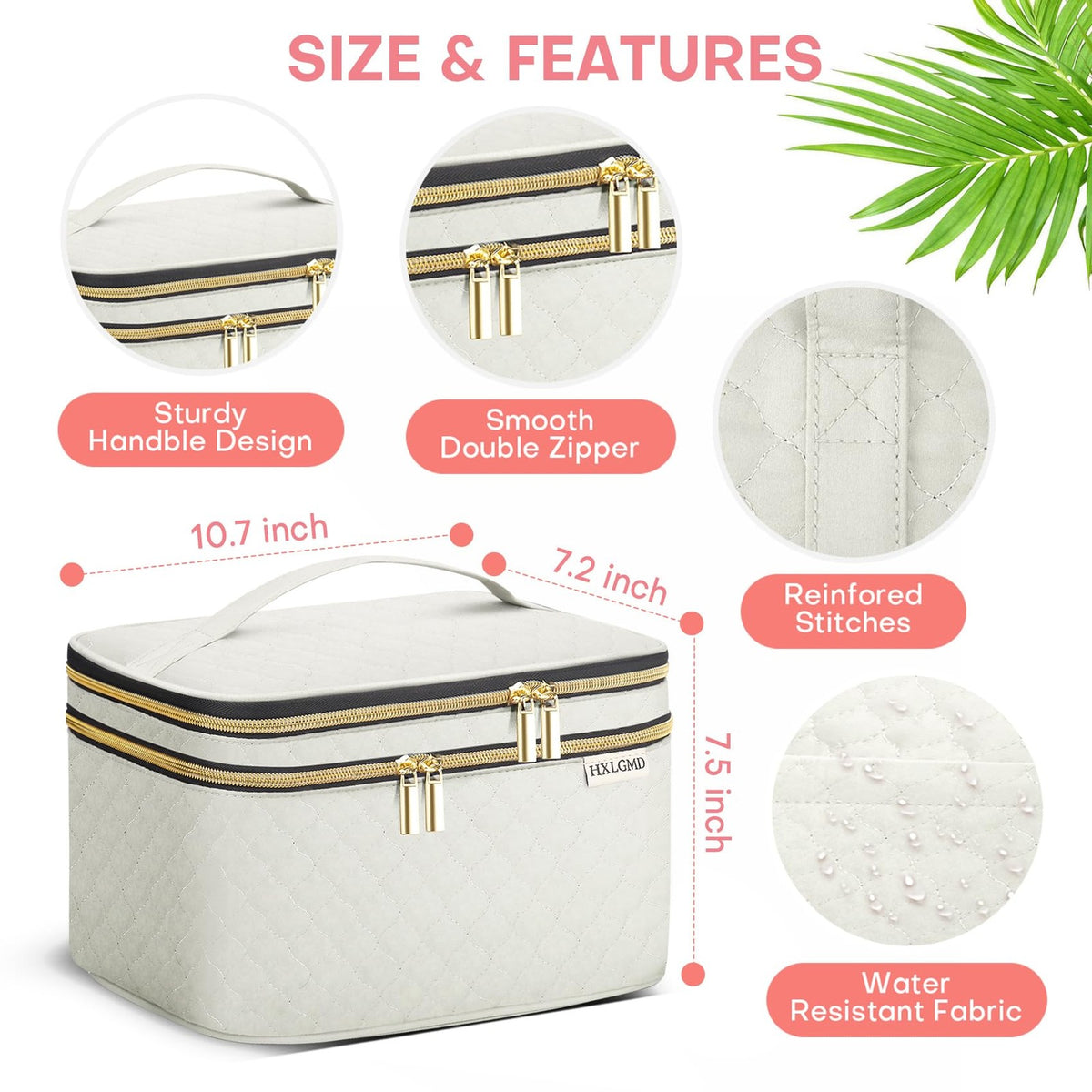 Large Travel Makeup Bag Organizer with Multiple Compartments for Women
