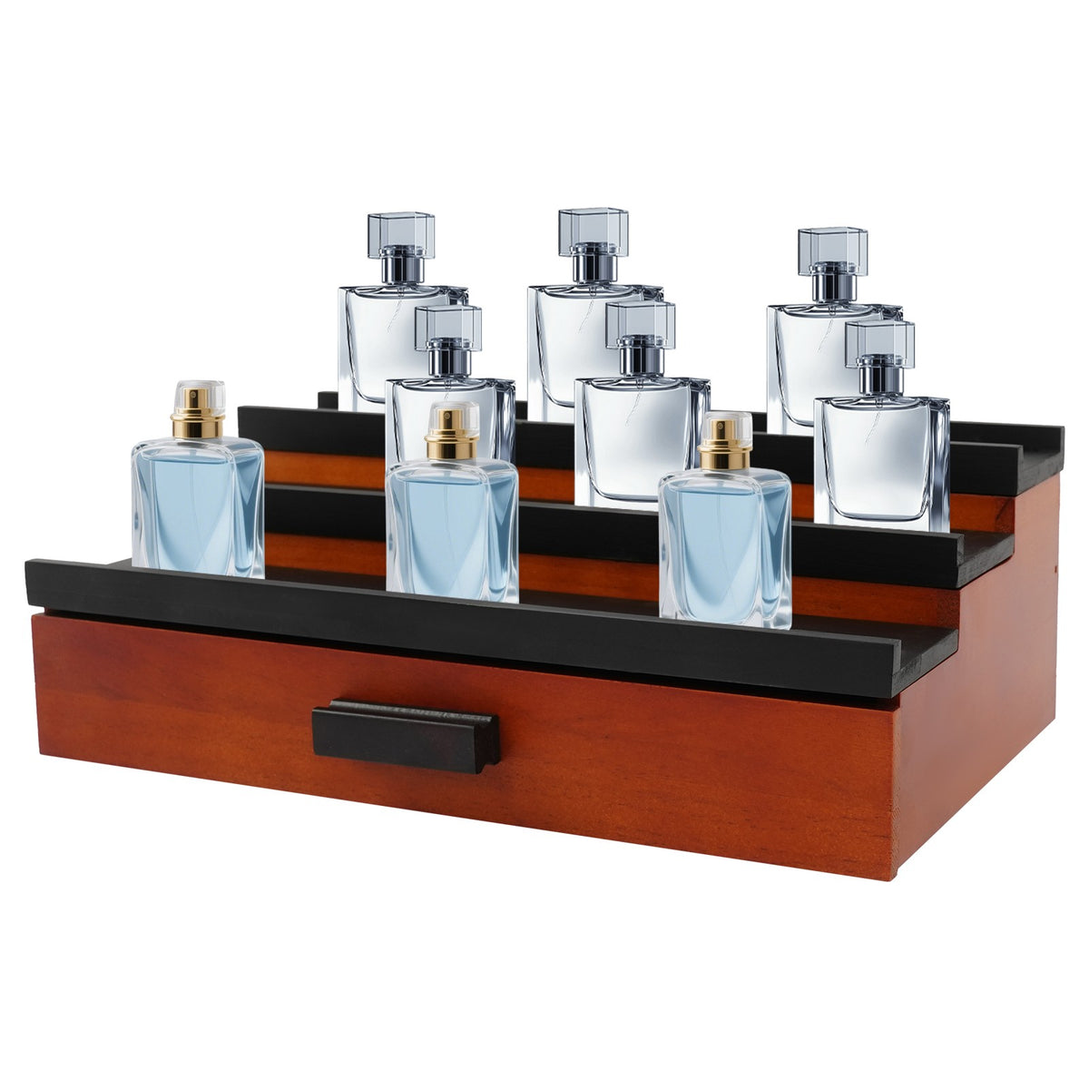 Wood Perfume Organizer 3-Tier Display Stand Tabletop Storage Rack