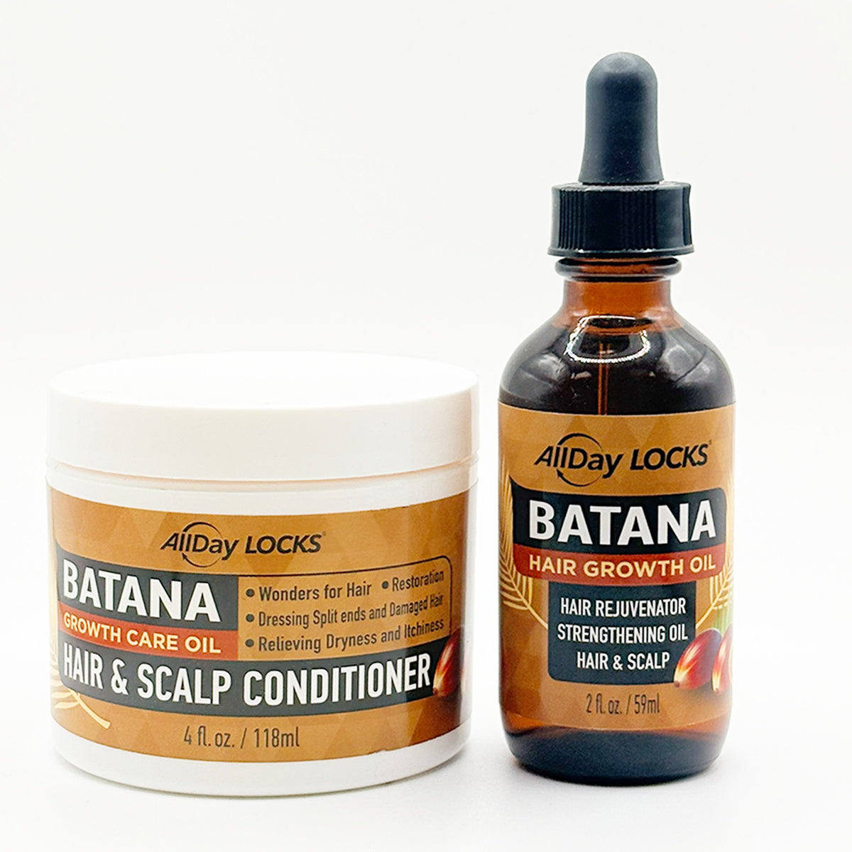 Batana Hair & Scalp Growth Oil & Conditioner Set - 2oz + 4oz for Hair Nourishment