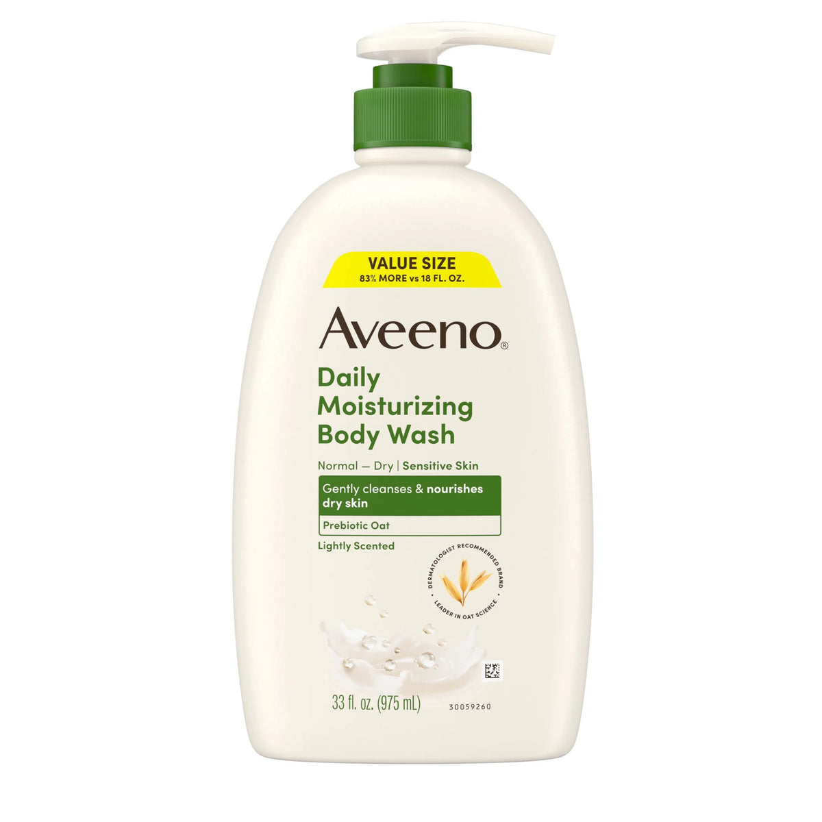 Daily Moisturizing Body Wash for Dry Sensitive Skin with Prebiotic Oat