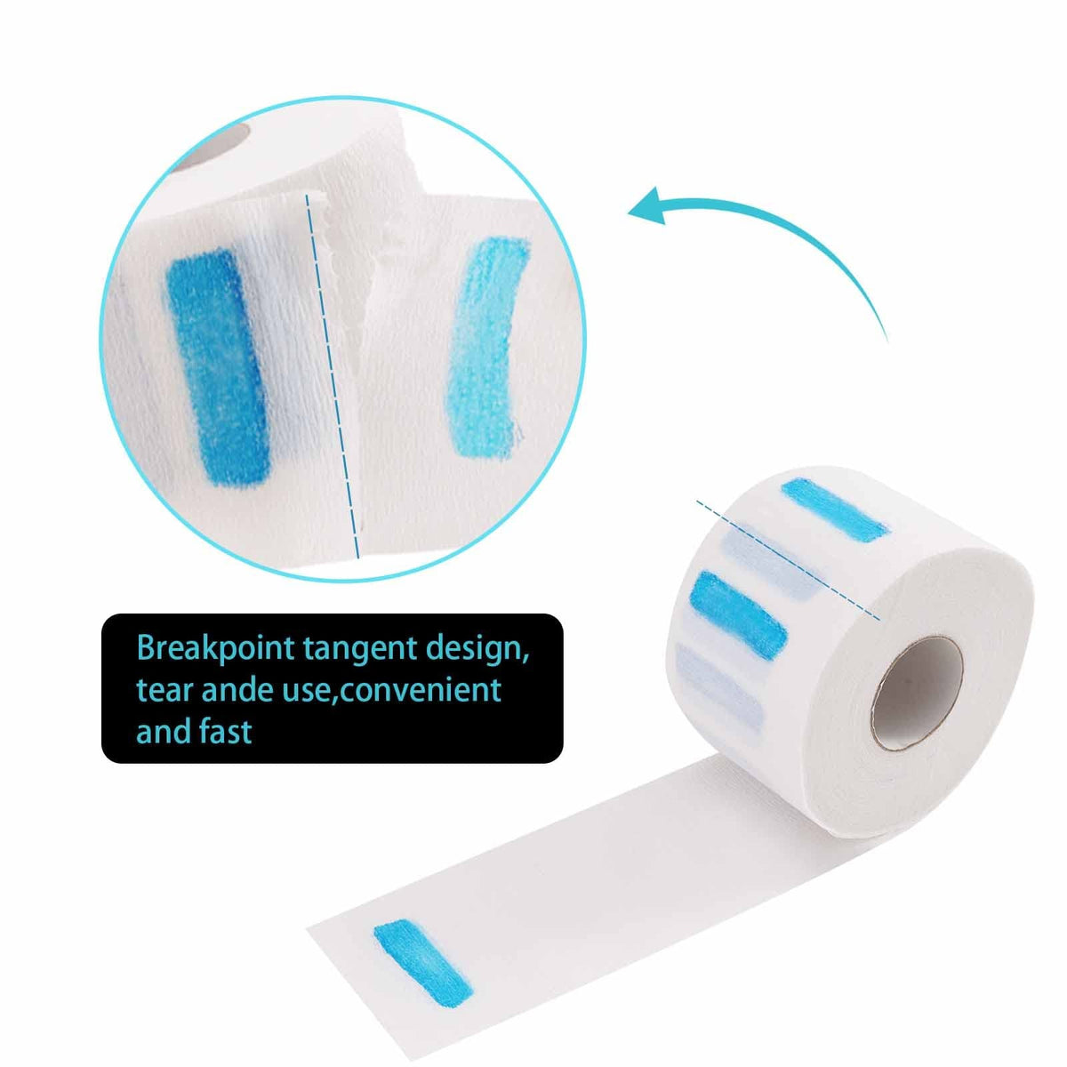 Disposable Barber Neck Strips, 500 Count (5 Rolls) White