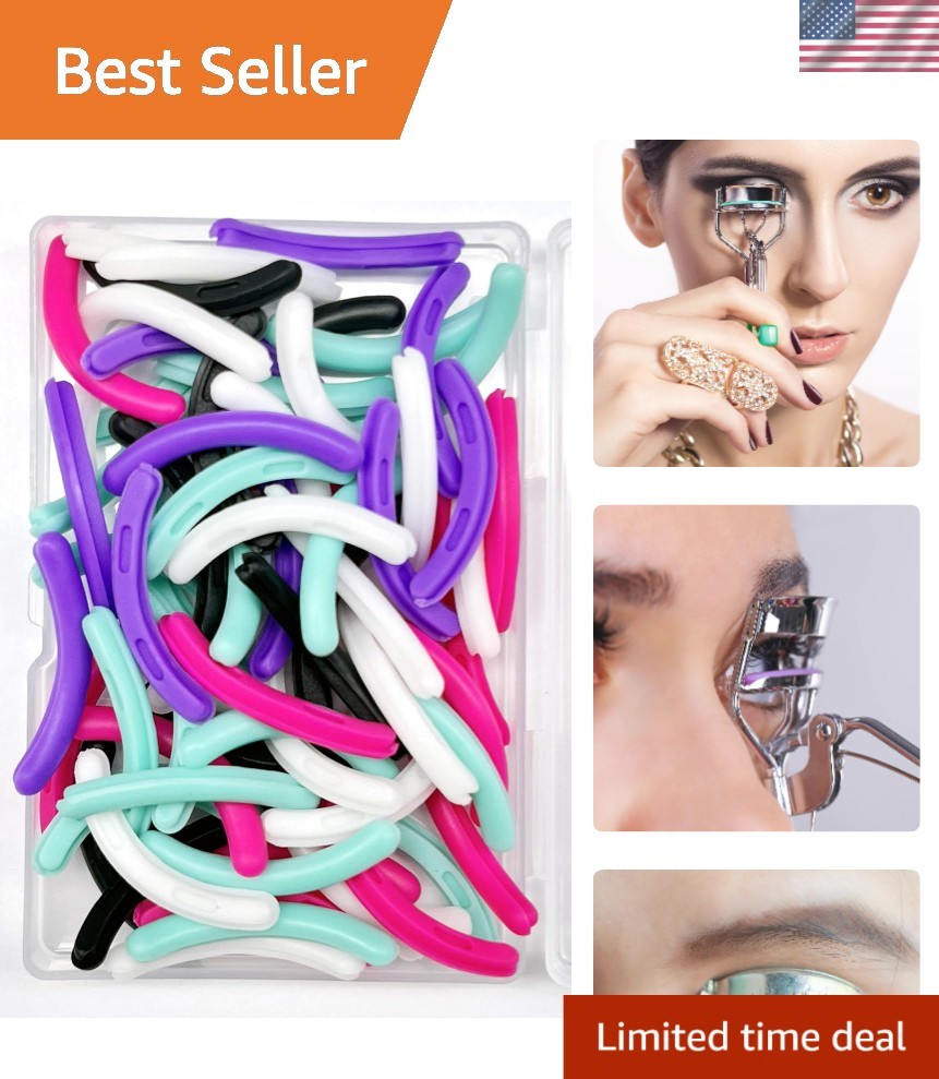 80 Silicone Eyelash Curler Refill Pads with Storage Box - Universal Fit