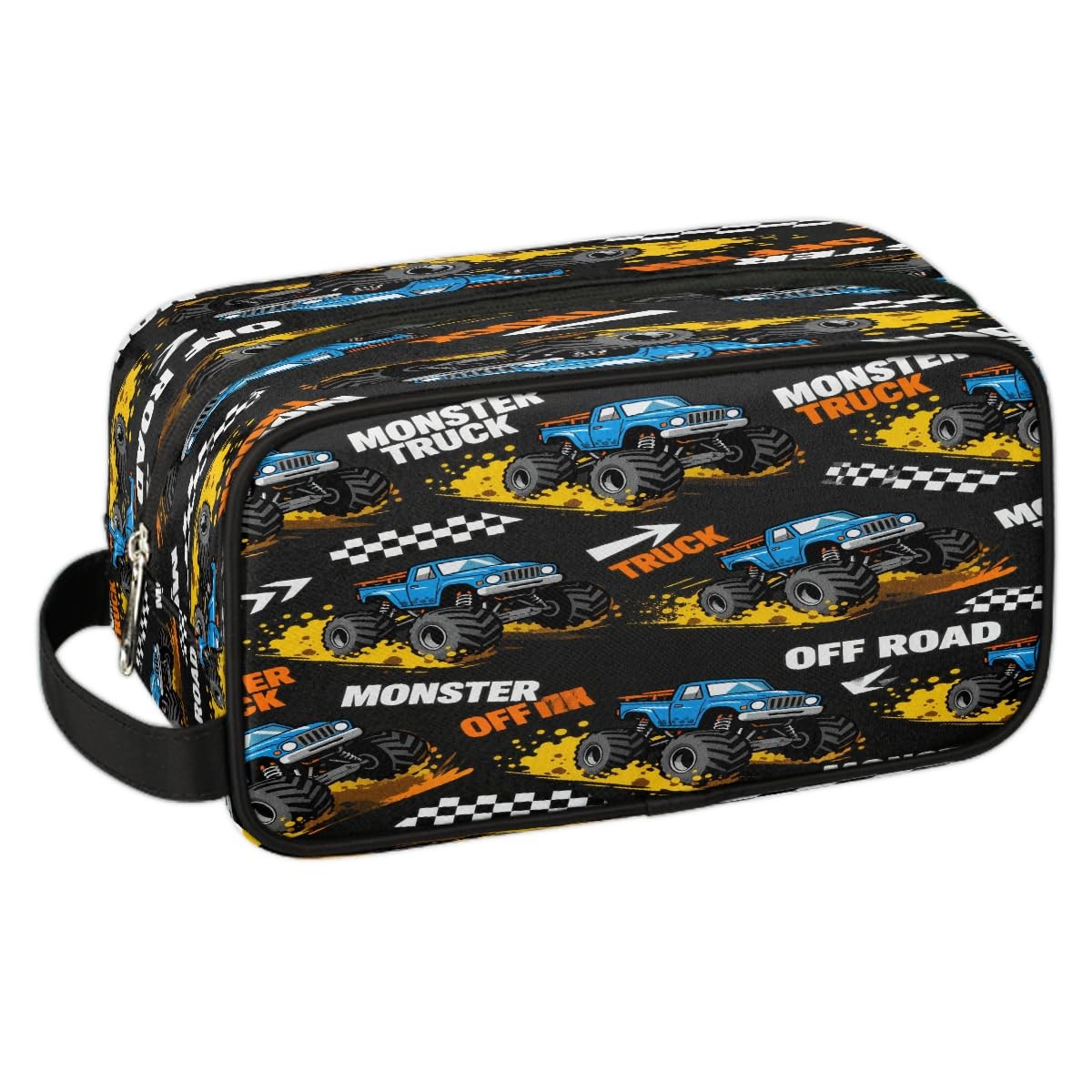 Kids Waterproof Hanging Toiletry Bag Travel Organizer with Trucks Design