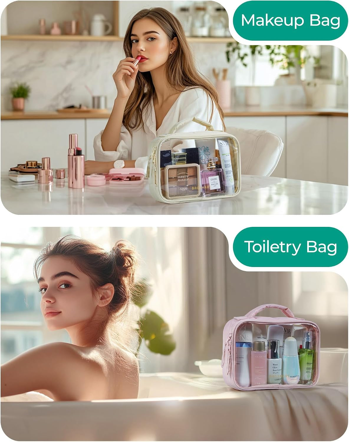 Puffy Clear TSA-Approved Toiletry Bag - Waterproof Travel Makeup Organizer